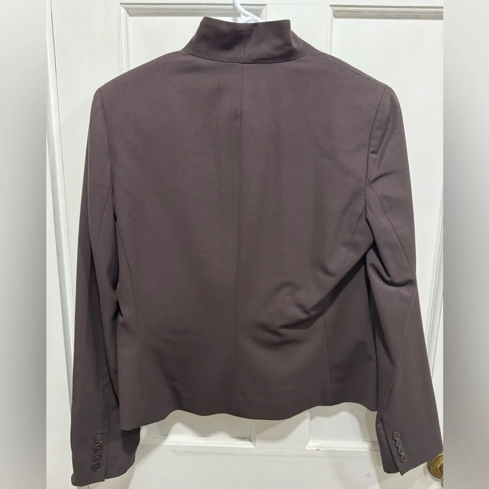 Women’s Lauren Ralph Lauren brown high neck fitted wool blend blazer - Picture 5 of 5